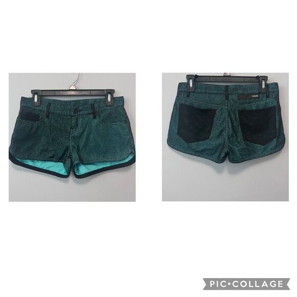 Hurley Mesh Fishnet Green/Black Shorts Size 24  NWOT! - Picture 1 of 6